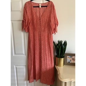 Ditsy Floral Button-front Midi Length Dress